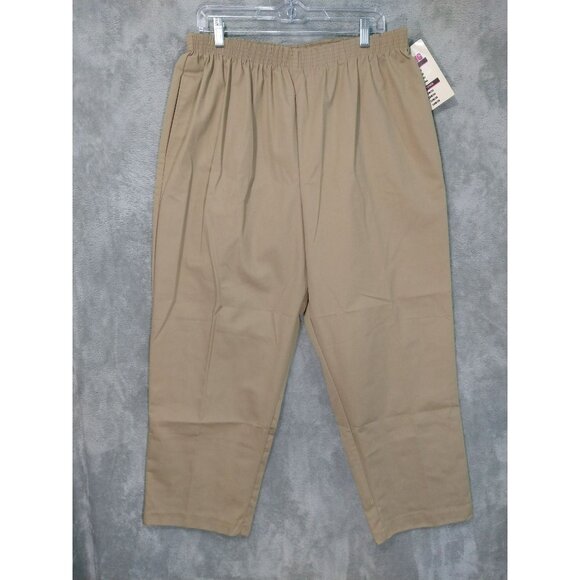 Dickies Pants Womens 40x26 Petite Beige Elastic Waist Made in USA Vintage - Picture 1 of 10